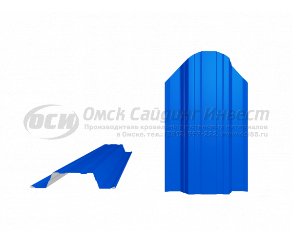 Профиль забор Штакетник Ш-4 фигурный RAL 5005 (Синий) (0.5)