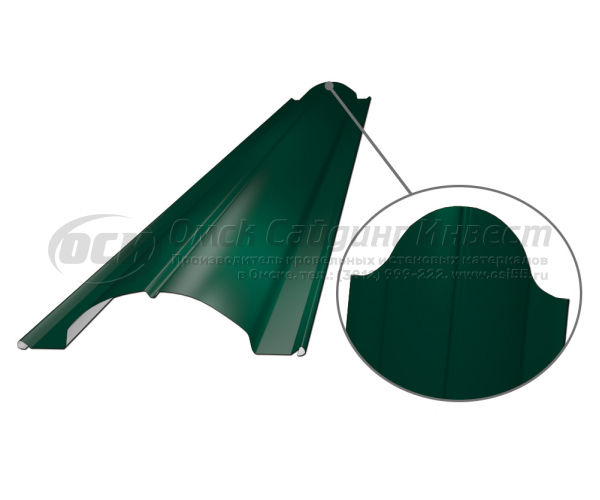 Профиль забор Штакетник Ш-5 фигурный RAL 6005 (Зеленый мох) (0.5)