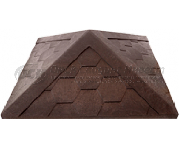 Полимерно-песчаный колпак на столб 385-385мм коричневый