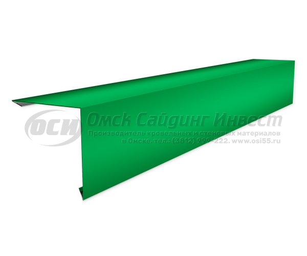 Торцевая планка (ветровая) 100x100мм  RAL 6002 (Зеленая листва)