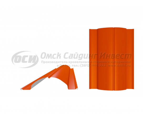 Профиль забор Штакетник Ш-5 прямой RAL 2004 (Ярко-оранжевый) (0.45)