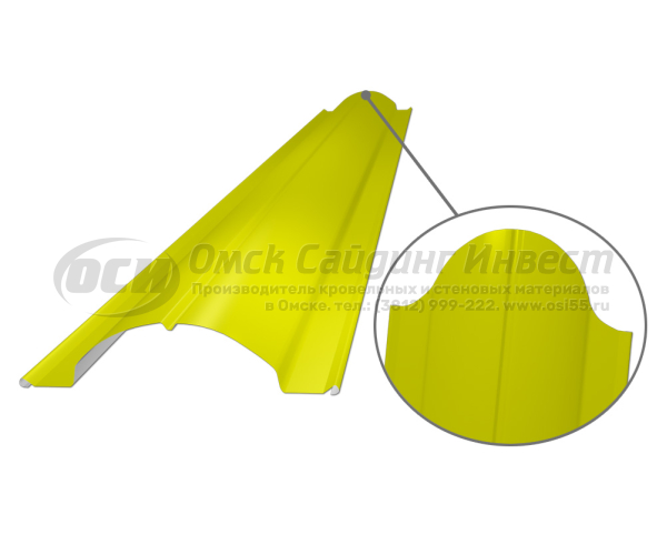 Профиль забор Штакетник Ш-5 фигурный RAL 1018 (Желтый) (0.45)