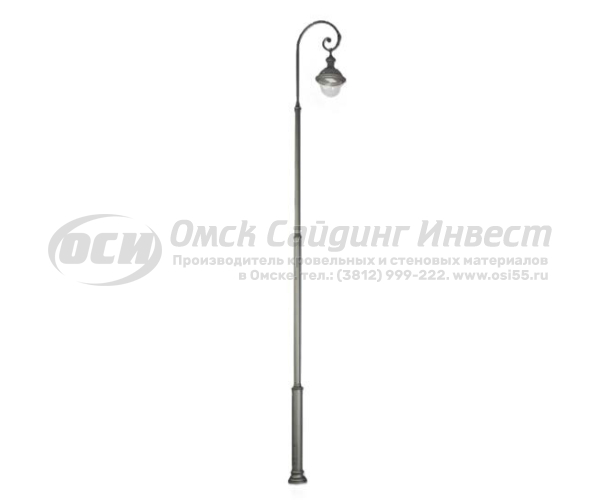 Опора фонарная ОСИ Арбат-1 декоративная однорожковая с монтажной панелью, без закладной и светильника (6м)