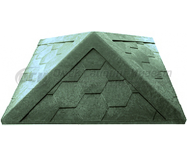 Полимерно-песчаный колпак на столб 385-385мм зеленый