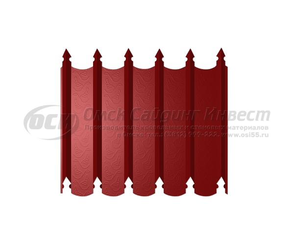 Профиль забор "Кремлевский" фигурный RAL 3003 (0.45)