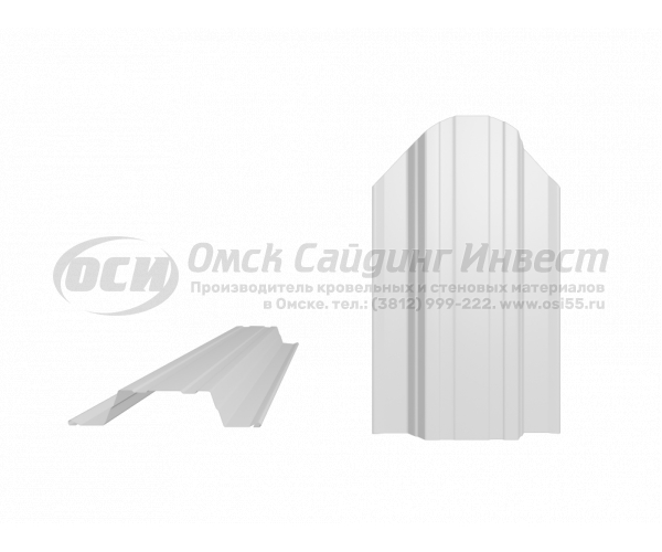 Профиль забор Штакетник Ш-4 фигурный RAL 9003 (Белый) (0.5)