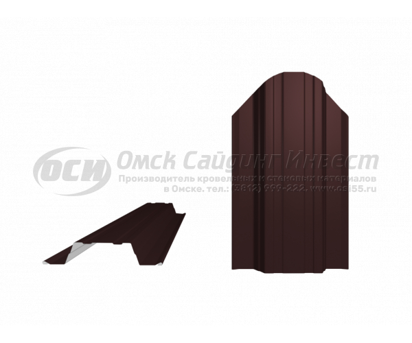 Профиль забор Штакетник Ш-4 фигурный RAL 8017/8017 (Шоколад двухсторонний) (0.45)