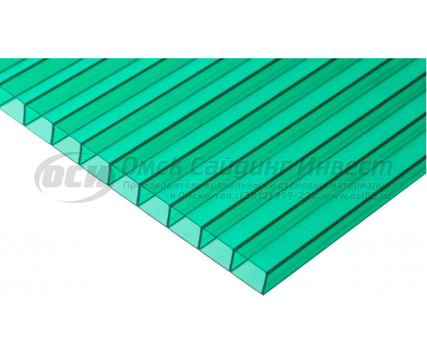 Поликарбонат 2x6 4мм цвет зеленый