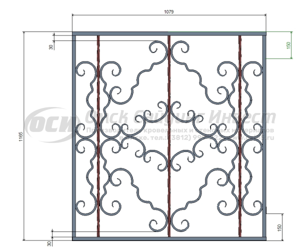 Кованая решетка №3