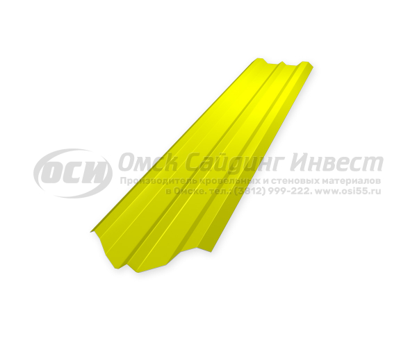 Профиль забор Штакетник Ш-3 фигурный RAL 1018 (Желтый) (0.45)