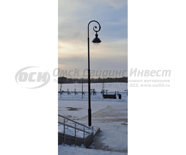 Опора фонарная ОСИ Арбат-1 декоративная однорожковая с монтажной панелью, без закладной и светильника (6м)