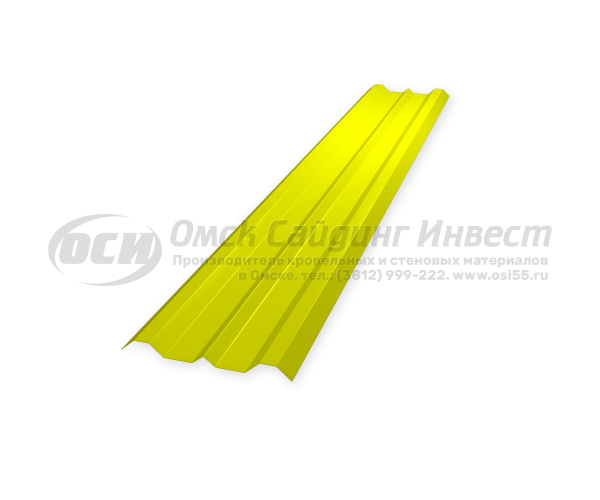 Профиль забор Штакетник Ш-3 прямой RAL 1018 (Желтый) (0.45)