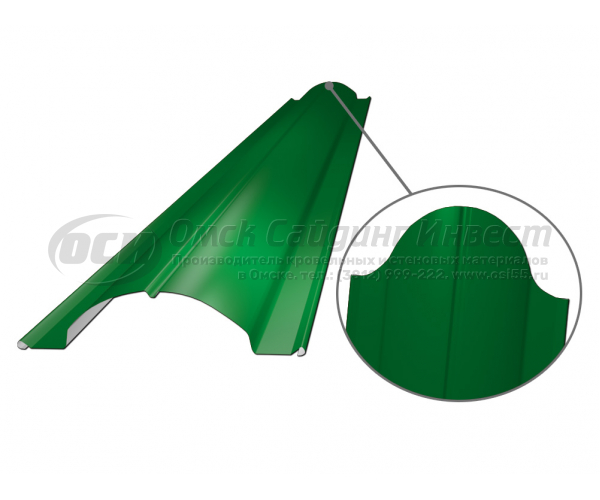 Профиль забор Штакетник Ш-5 фигурный RAL 6002 (Зеленая листва) (0.5)