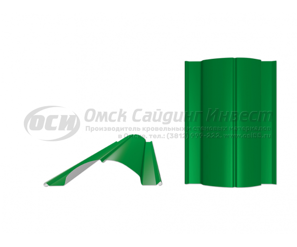 Профиль забор Штакетник Ш-5 прямой RAL 6002 (Зеленая листва) (0.5)