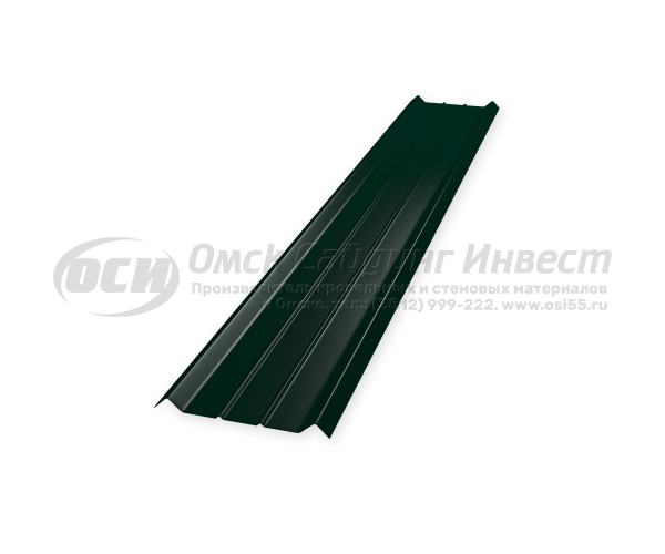 Профиль забор Штакетник Ш-1 прямой RAL 6005 (Зеленый мох) (0.5)