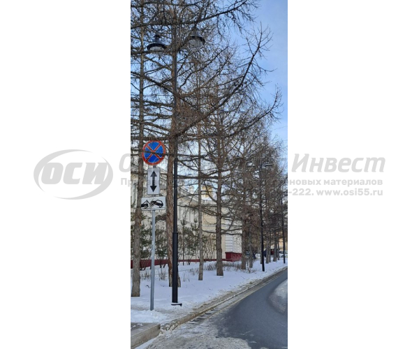 Опора фонарная ОСИ Арбат-2 декоративная двухрожковая с монтажной панелью, без закладной и светильника (9м)