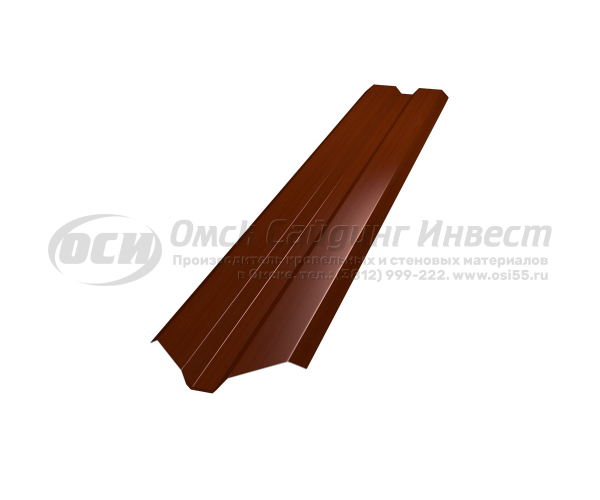 Профиль забор Штакетник Ш-2 фигурный орех темный 3D (0.45)